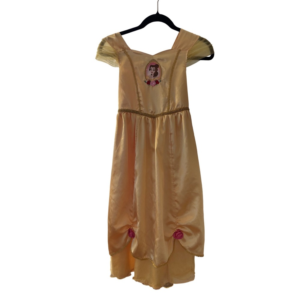 Disney Princess Belle Beauty and the Beast Costume Dress Gold Girls Size 9/10